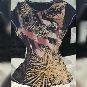 Blue Canyon Women’s Blue American Pride Tee Size Large